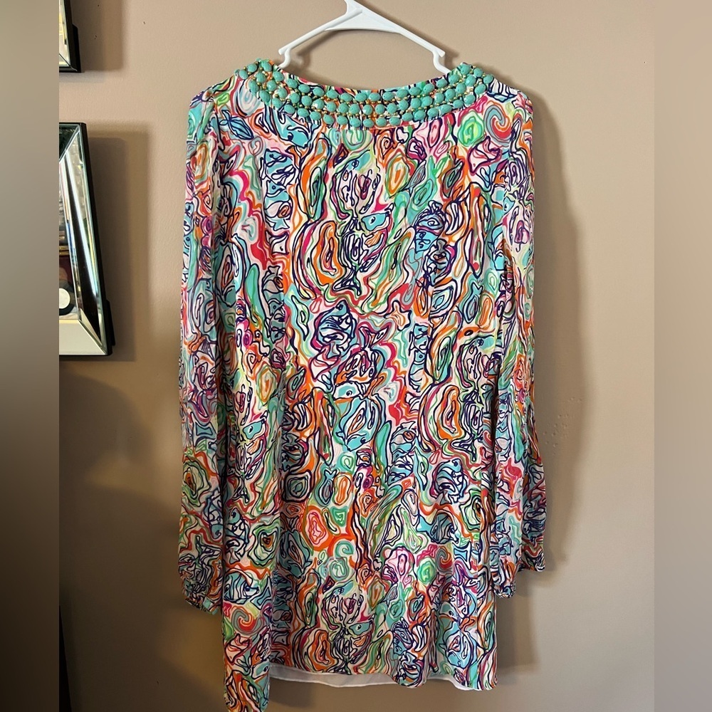 Lilly Pulitzer Seamus what a catch beaded dress size 6 belt missing - Picture 3 of 5